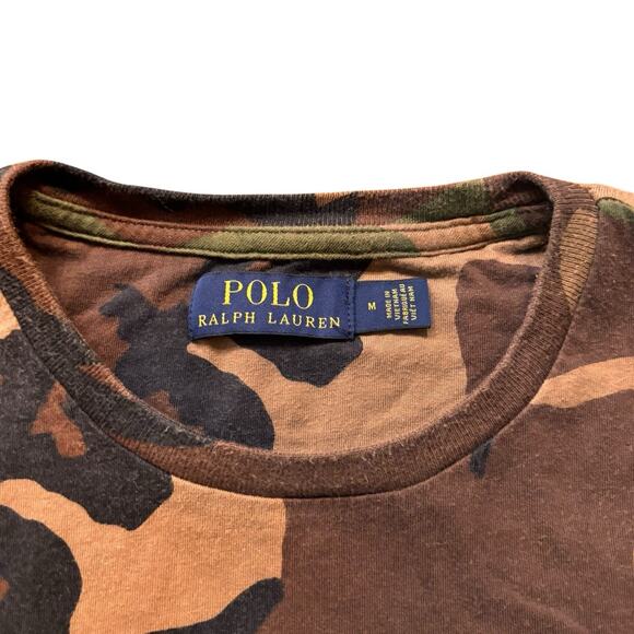 Ralph Lauren Shirt Men Medium Camo Army Green Crew Neck Pocket Tee Short Sleeve - Picture 3 of 7